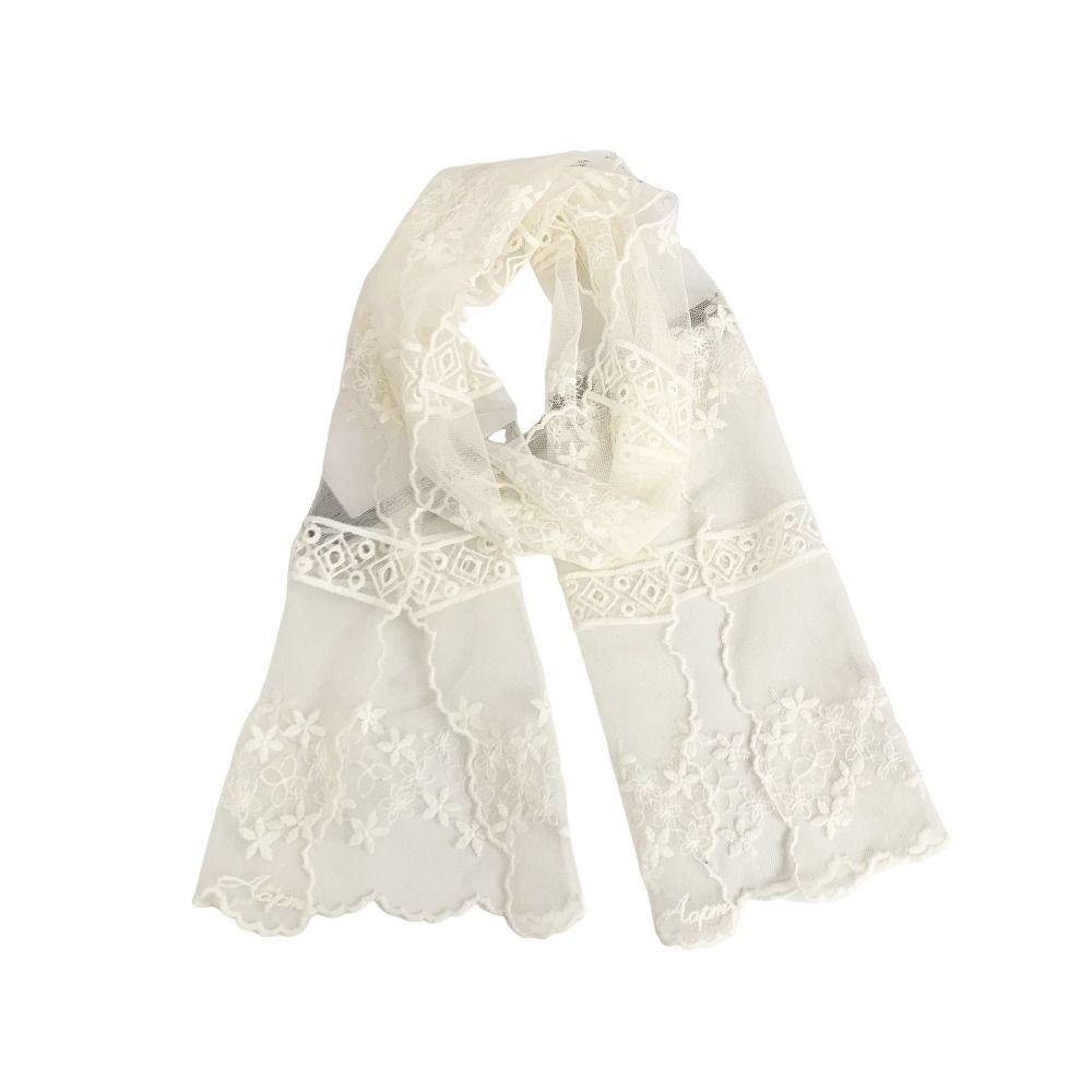 Printed Embroidery Lace Scarf Thin Lace Scarves Fashion Flower Scarf  Beach