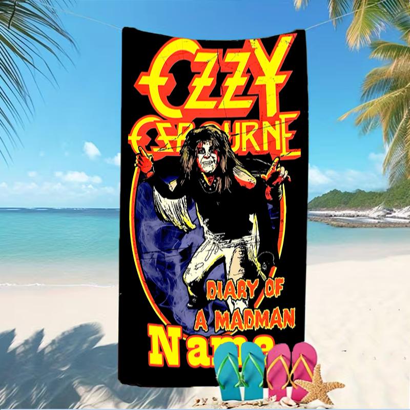 Customizable Personalized Beach Towels Rock Ozzy Osbourne Themed designs.Suitable for the Beach, Yoga, Sports;ideal As Beach Accessories