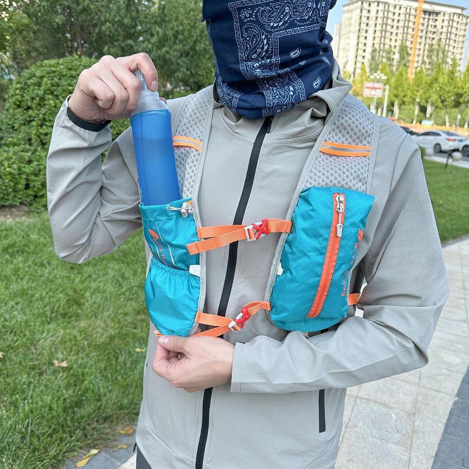 

Рюкзак для питья с регулируемой пряжкой, дышащий, беговой рюкзак, жилет для бега синий