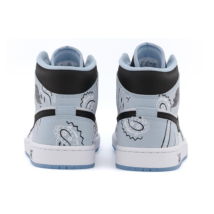 Jordan Air Jordan 1 Mid Top Skateboard Shoes Men's Black White Blue DV1308-104(Team-A)-Random Packaging Bags