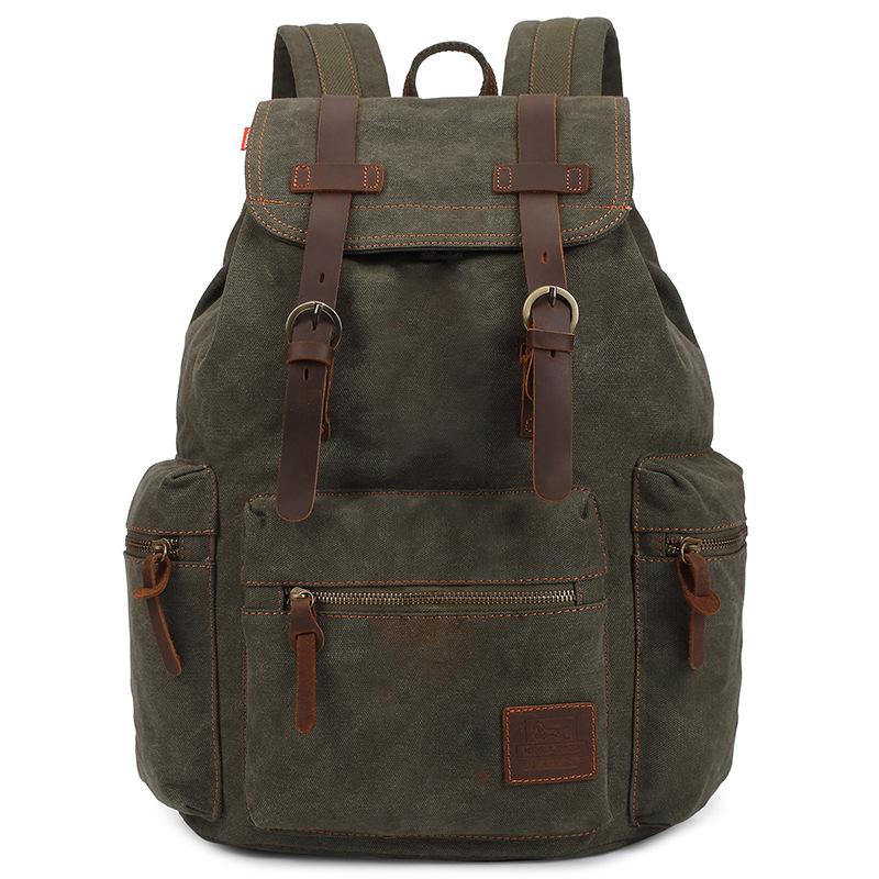 Tilorraine canvas backpack men`s Retro shoulder