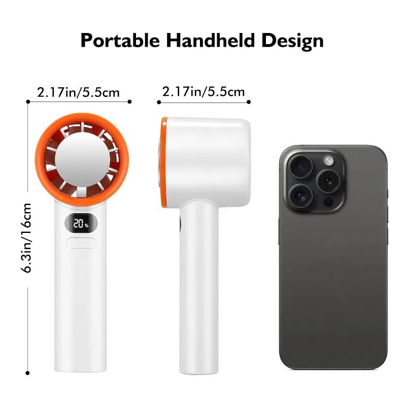 High Speed Handheld Fan Stepless Speed Adjustment Long Lasting Battery Portable Mini Cooling Fan Lightweight Outdoor Travel