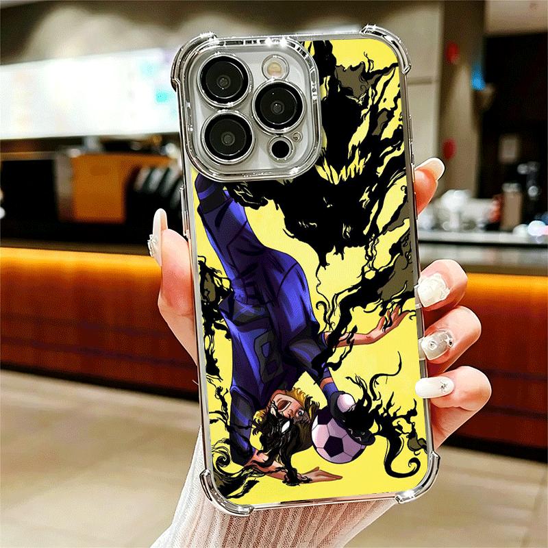 

Blue L-Lock Bachira Meguru Plating Phone Case For Iphone 16 17 Pro Max Air 16E 14 15 Plus 12 13 Mini Anti-Fall Airabag Cover iPhone 17