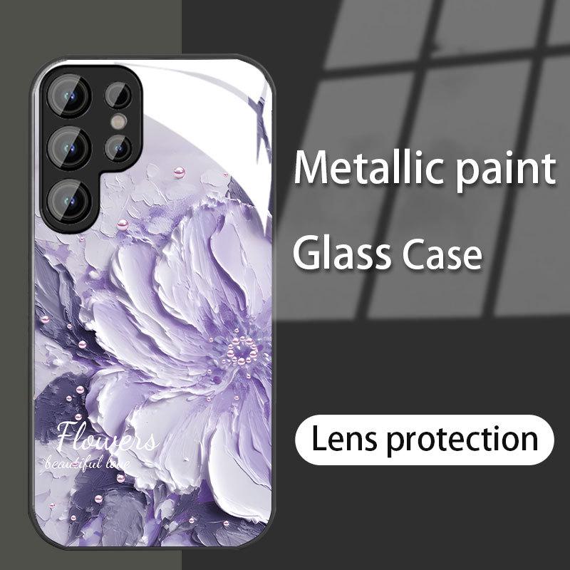 

Oil Painting Peony Suitable for Samsung S24PLUS Mobile Phone Case S23 Girl S22 Skin Friendly A52 Sense A54 All Inclusive A14 Samsung S22