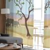 African Mountain Idealistic Landscape Tulle Sheer Curtains for Living Room Bedroom Kitchen Decoration Voile Organza Curtains