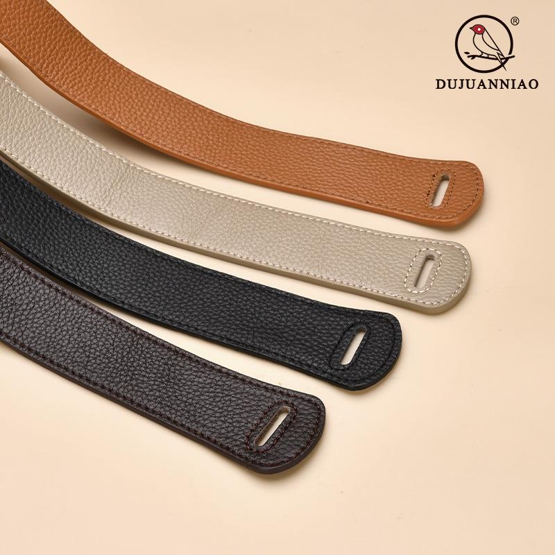 Double-Sided First-Layer Cowhide Belt Women'S Knotted Decorative Skirt Leather Belt Waist Women'S Sweater Jacket