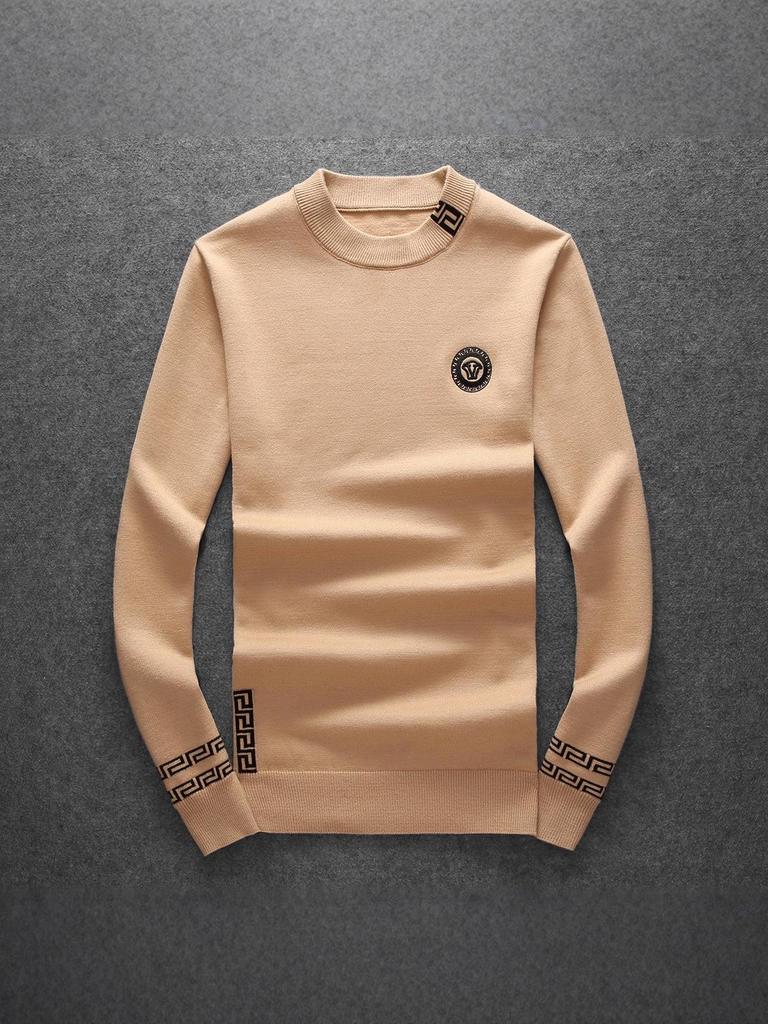European Trend: Men's Embroidered Wool Sweater - Autumn/Winter Long Sleeve Knit Pullover