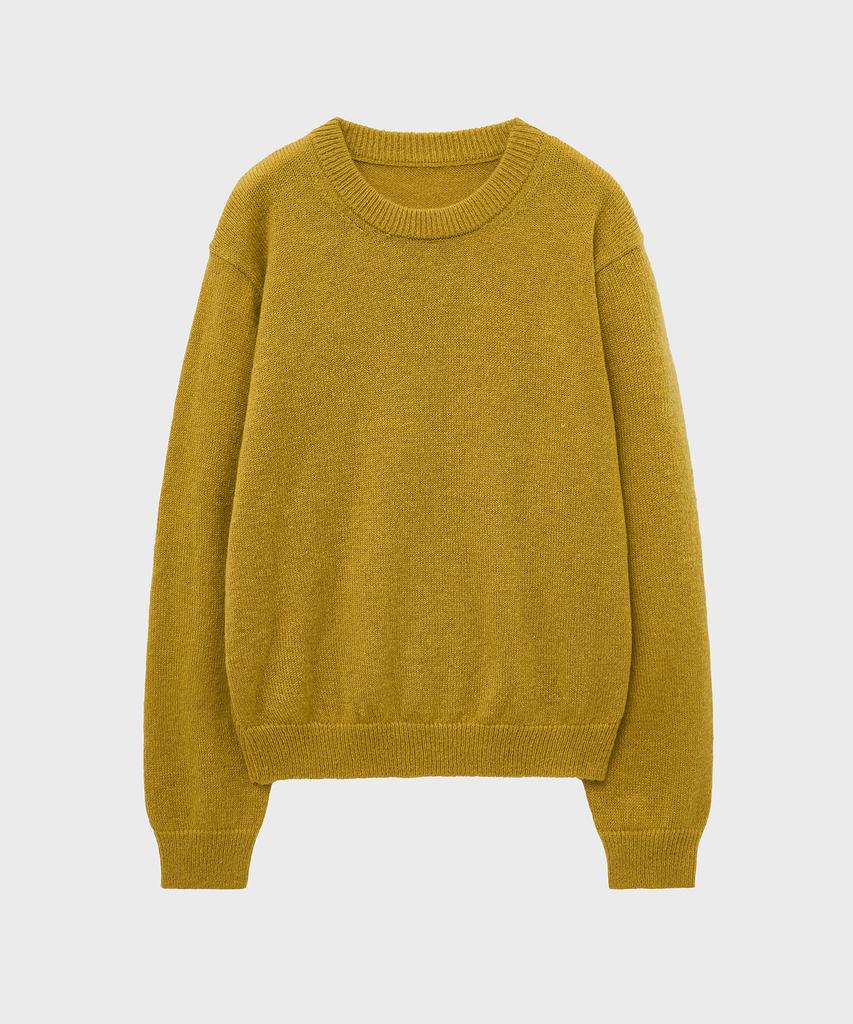 NOIRER Kid Mohair Boucle Crop Knit (Mustard)