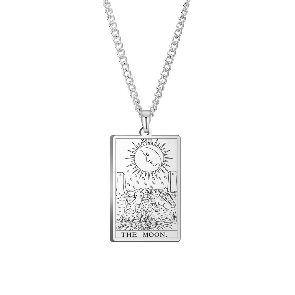 Dawapara Vintage Tarot Kartı Kolye Major Arkana Pagan Astroloji Tılsım Kolye Uçları Paslanmaz Çelik Takı