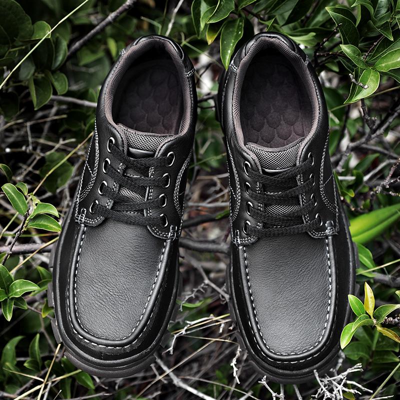 Fashion Genuine Leather Tooling Men's Shoes Leisure Outdoor Shoes Men Fashion Hiking Trekking Platform Shoes Classic Mens Casual Shoe