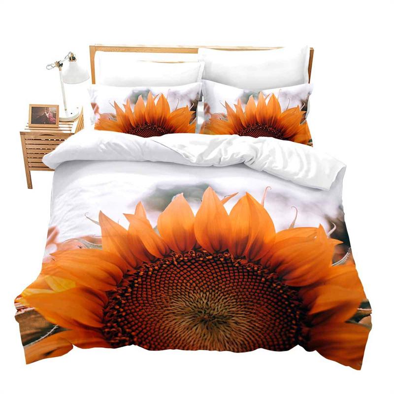 Poszewka na kołdrę ze słonecznikami, nadruk 3D, kwiaty kwitnące, komplet pościeli, mikrofibra, pasterska poszewka na kołdrę, rozmiar Full, Queen, dla dzieci, dorosłych, dekoracja