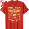 Mens Turning 39 Birthday Decorations for Men 39th Birthday TShirt Graphic T Shirts Men Clothing Streetwear High Quality Cotton