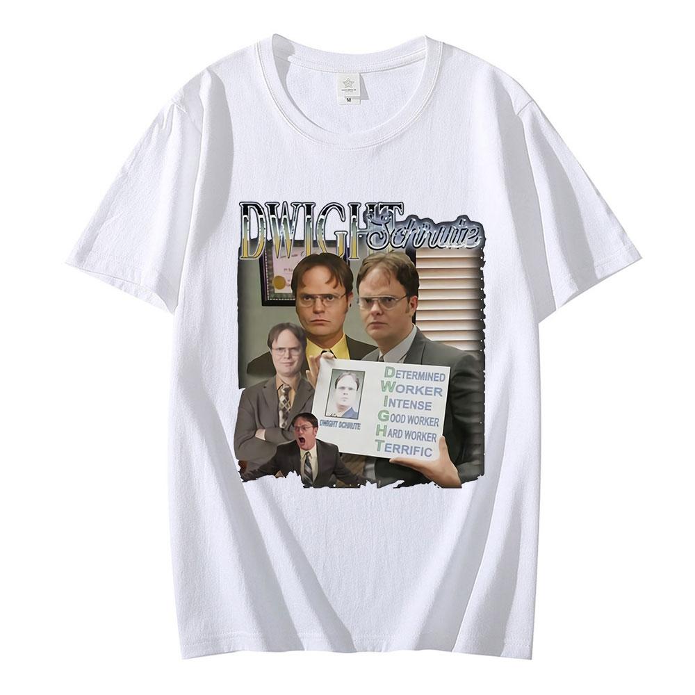 Divertente Maglietta Omaggio a Dwight Schrute Unisex a Maniche Corte in Puro Cotone Maglietta TV Show USA The Office Michael Scott Magliette alla Moda