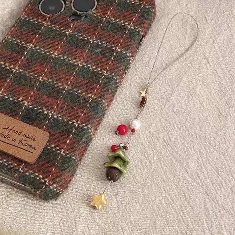 Choinka Telefon Łańcuszek Naszyjnik Smycz Antyzagubiony Wiszący Lina Torba Dekoracja Wisiorek Prezenty Świąteczne