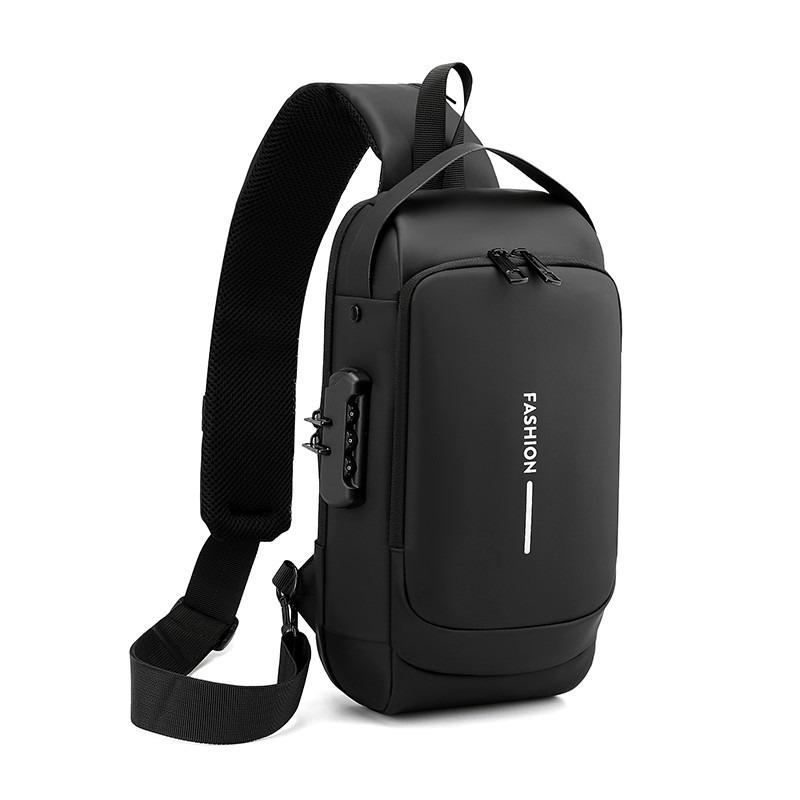 

Мужская сумка-локомотив Сумка на грудь с защитой от кражи паролем Мужская сумка Сумка через плечо Спортивная поясная сумка Повседневная многофункциональная сумка-мессенджер чёрный