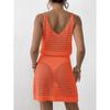 Abito da spiaggia sexy con scollo a V e vita lavorata a maglia, nuovo stile da donna