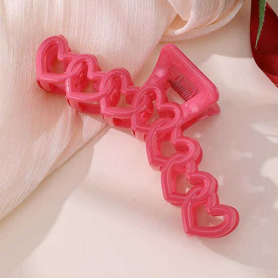 Women Hair Claw Hollow Heart Design Strong Hold Non Slip Hairpins Back Head Shower Hair Clips Hair Accessories