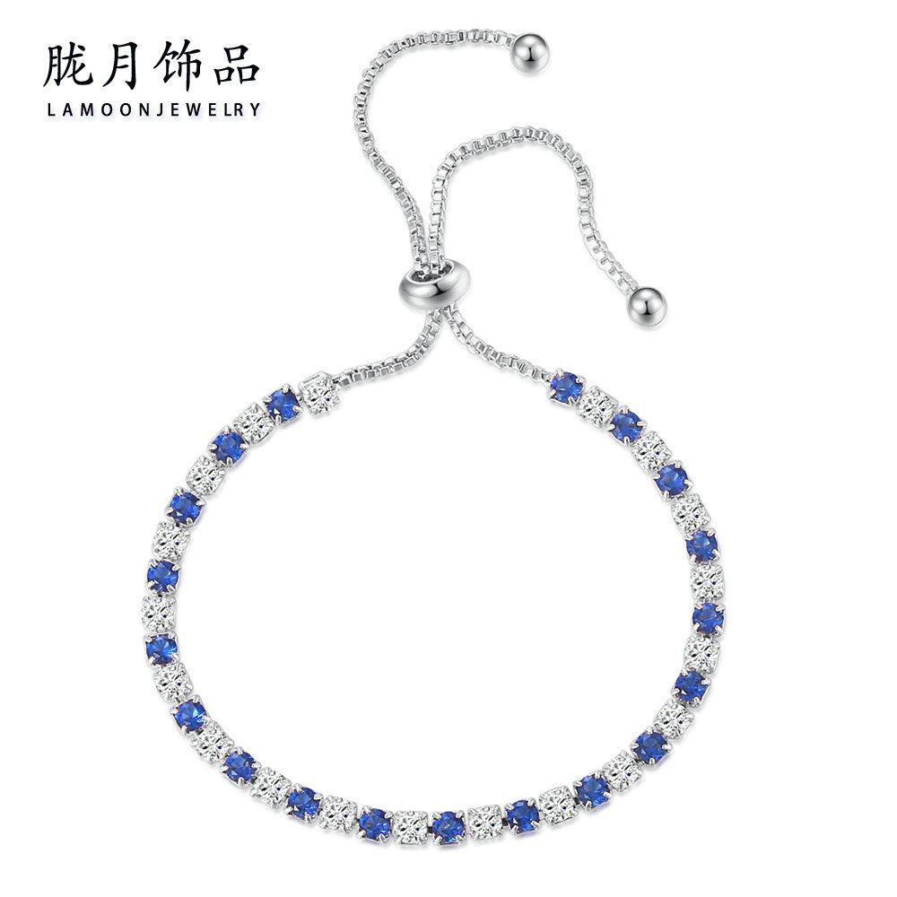 

Браслет из циркона цвета лунного тумана, женский, полностью бриллиантовый, регулируемый, хрустальная теннисная цепочка