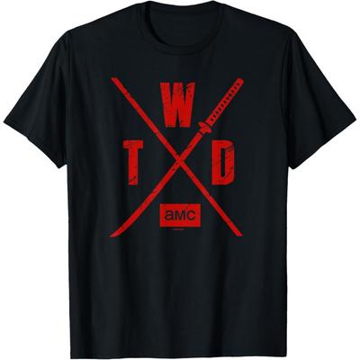 T-shirt Logo Walking Dead TWD Saison X, Unisexe-Adultes, Noir, Petit, Manches Courtes