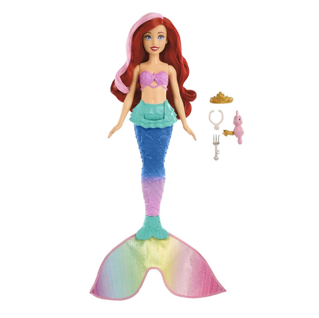 MATTEL Princess Ariel pohyb a Mořská panna let a HPD43 Disney/Disney Pojďme si hrát! [Panenka / Panenka] [Pohyblivý ocas] [Převlékací panenka] [3 více]