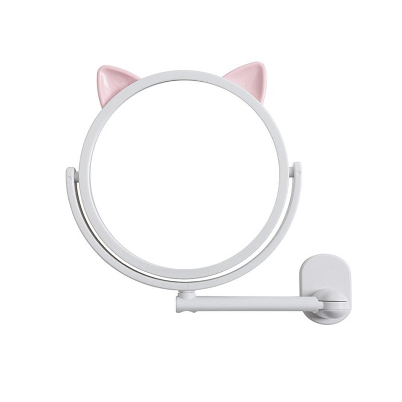 

Без сверла настенное зеркало для ванной комнаты вращающееся на 360° зеркало для макияжа складной кронштейн удлиняющее туалетное зеркало для женщин белый