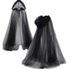 Sheer Hooded Cape For Halloween Costumes Lightweight Breathable Mesh Cloak Party Decorations Halloween Costume Accessory