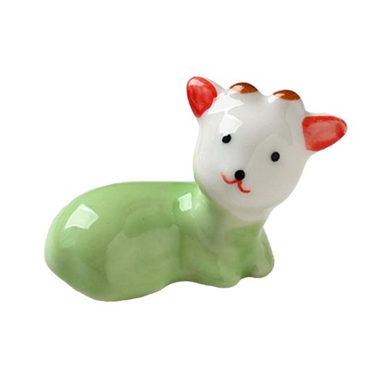 1/4 Pièces Repose-baguettes en Céramique Agneau Mouton Dîner Baguettes Cuillères Fourchettes Support Animal Vaisselle Support Rangement Décoration Table de Cuisine