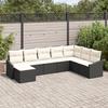 VidaXL 8-Piece Garden Sofa Set with Cushions Black Poly Rattan 3346837