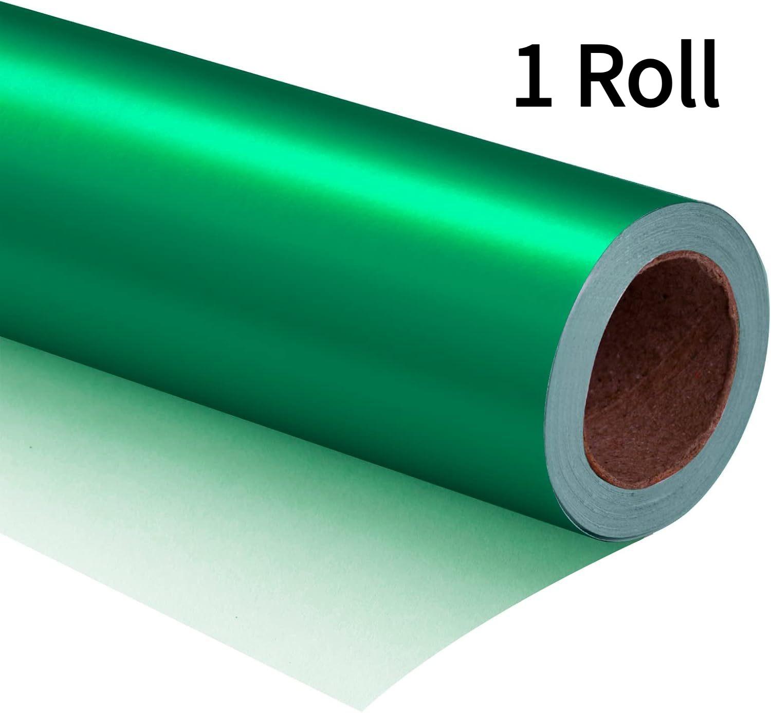 

1 Roll Green Metallic Wrapping Paper - Solid Color Paper Perfect for Wedding, Birthday, New Year, Baby Shower-43.18cm X 3 Meter