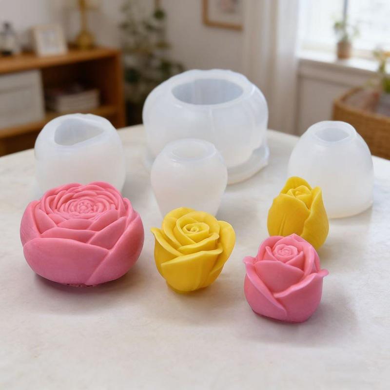 Tulip Rose Silicone Mold for DIY Candle, Plaster, and Cake Decoration