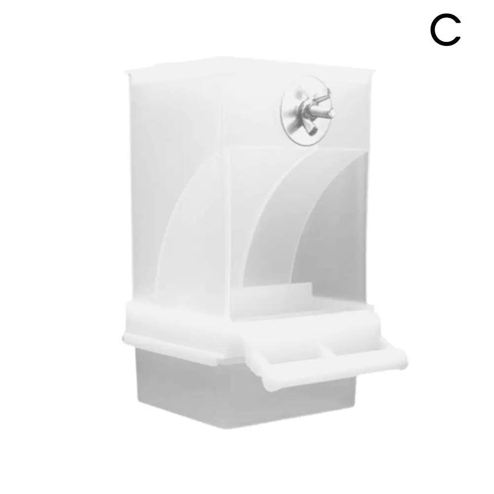 

1 шт. кормушка для птичьей клетки автоматическая кормушка для семян попугаев акриловая с контейнером для еды прозрачная клетка аксессуары для семян для насеста R2n4 белый