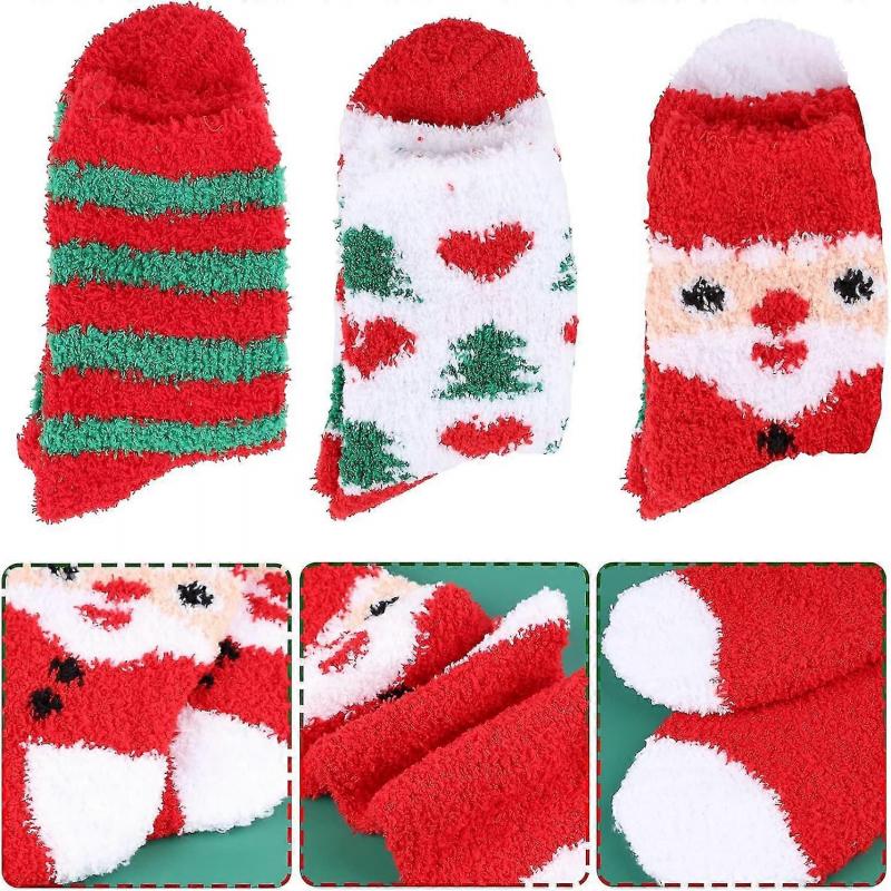3 Pairs Of Holiday Cozy Socks Cute And Fluffy Winter Stocking Fillers (unisex)