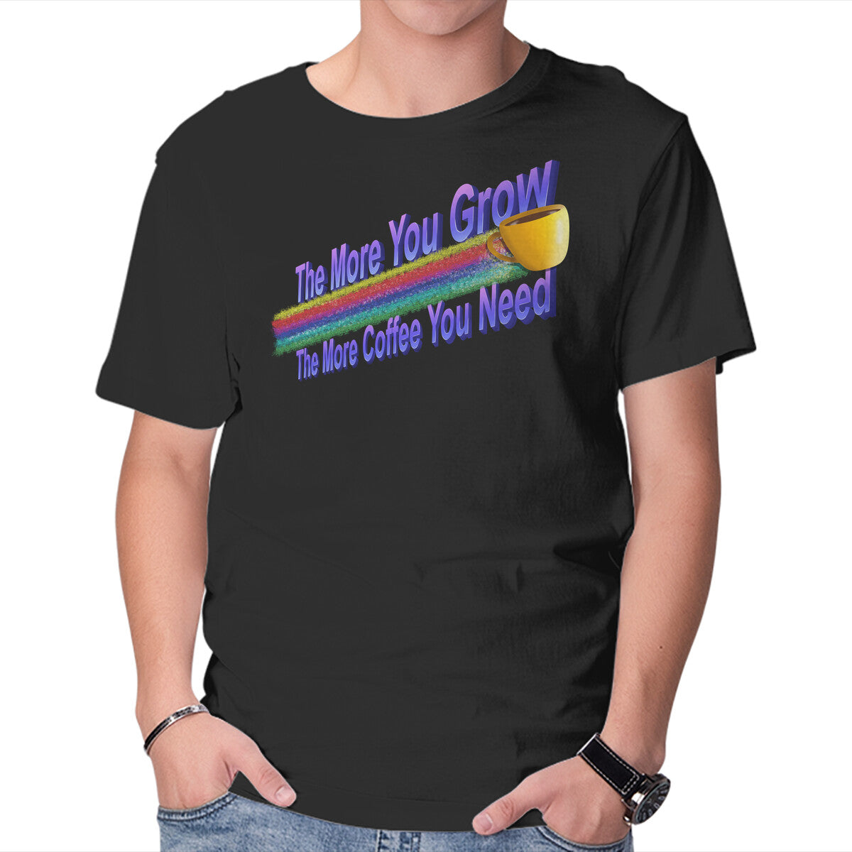 Unisex Crew Neck T-Shirt The More Coffee You Need Graphic Short Sleeve Casual Tee XXL