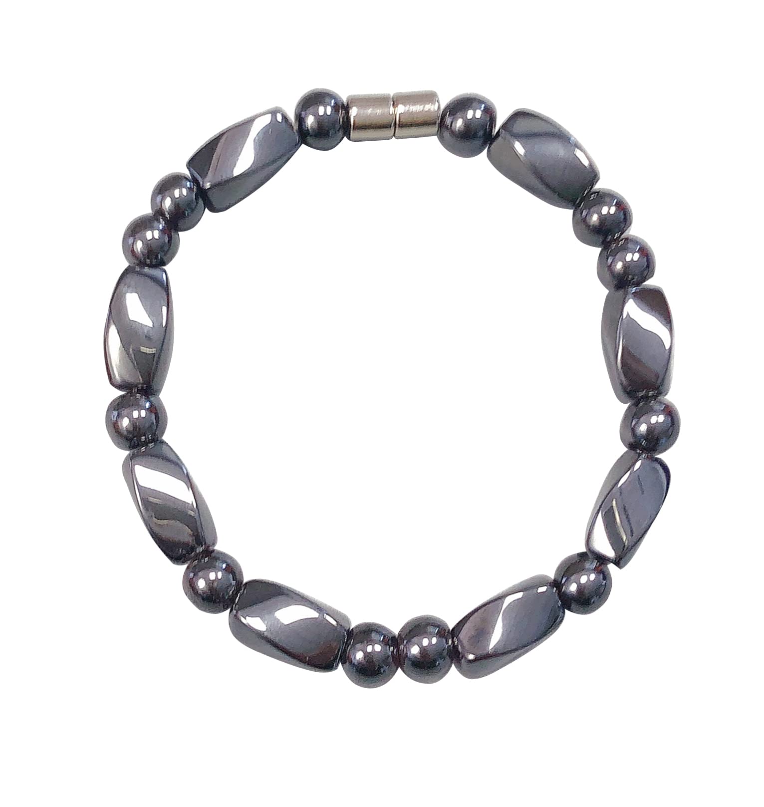 

[Ecooon] 5A Grade Strong Magnetic Mirror Polished Magnetic Bracelet/Bangle for Men and Women, Terahertz Mineral Necklace