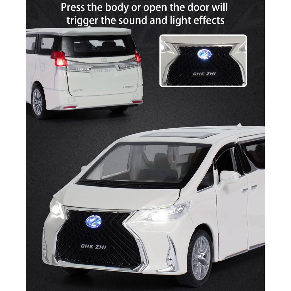 1/32 Scale LM300H Diecast Car Model Toy, Pull Back Toy Vehicle with Sound and Light for Kids Toddler Boys Girls Gift Collection