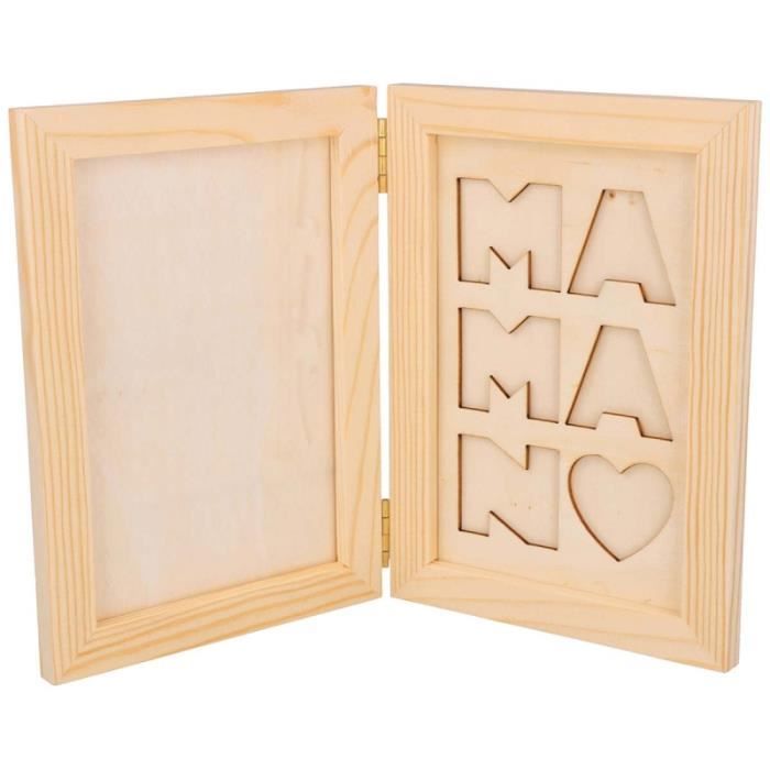 Double Wooden Photo Frame - Mom - 17.5 X 25.2 Cm