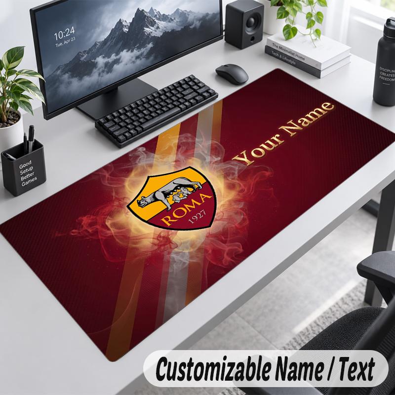 Custom Name Text Mouse Pad AS Roma FC Personalized Desk Pad For Work And Gaming