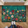 VIKAMA Green Carpet Beautiful Floral Doormat Stain-Resistant Welcome Mat Soft Rug For Bedroom  Carpet For Live Room Bathroom Mat