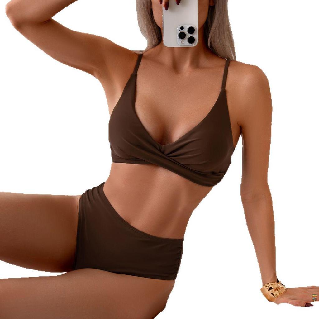 Women's Solid Color Sling Bikini - Simple & Sexy Two-Piece Swimsuit