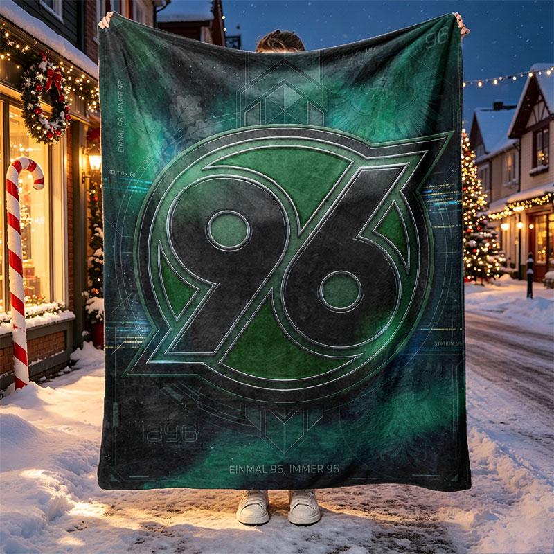 Hannover 96 Football Pattern Blanket for Home Decoration, Bed, Sofa, Car Travel, Camping, Suitable for All Seasons, Birthday Christmas Gift