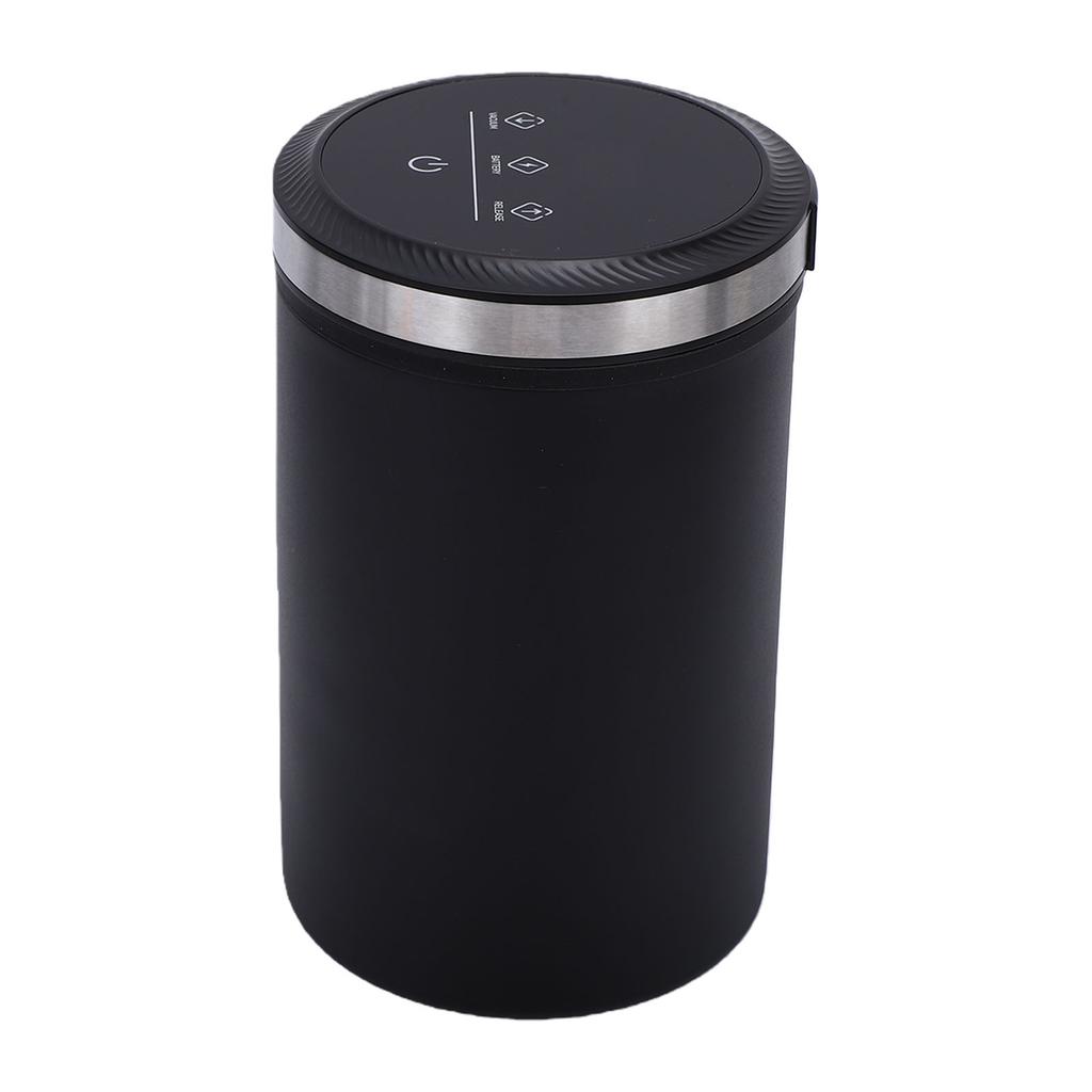 Vacuum Coffee Canister Digital Time Power Display Automatic Charging Stainless Steel Coffee Storage Container