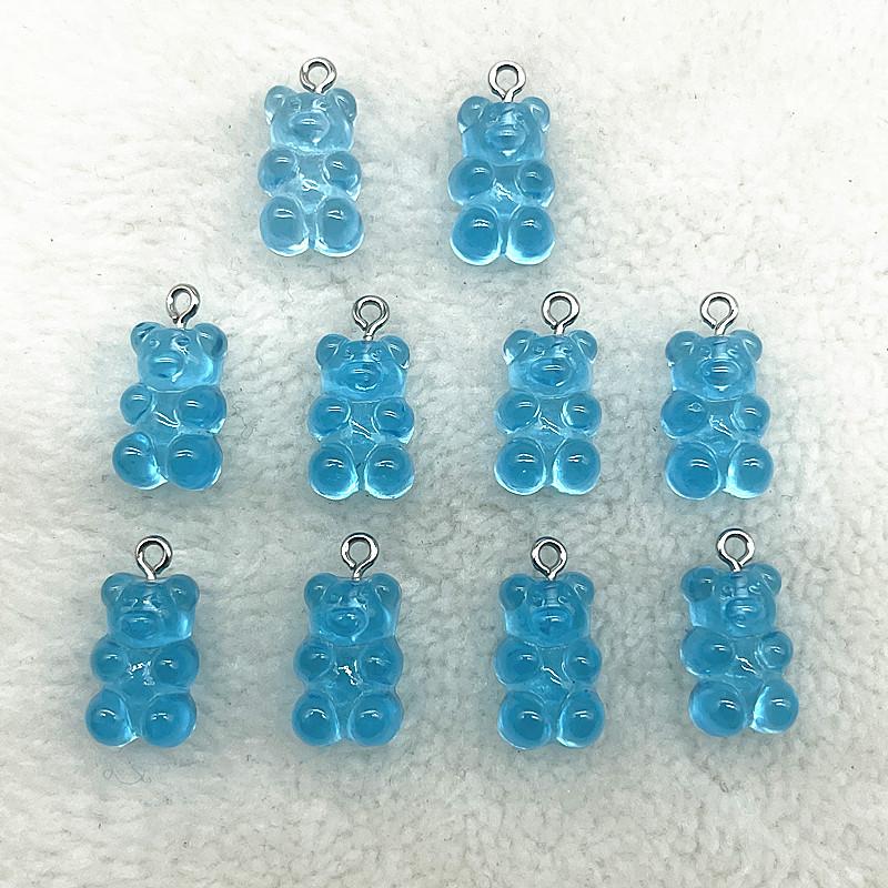 10 Stück Candy Bear Anhänger Charms für Halskette Armband Ohrringe Schmuckherstellung DIY Fundstücke Harzbären Weihnachten Basteln