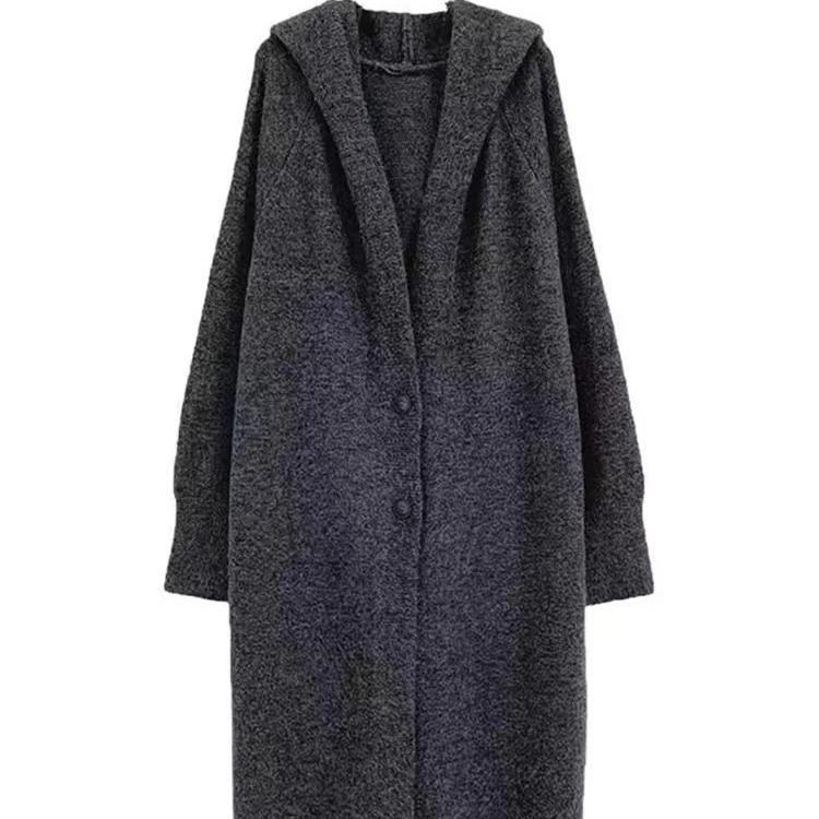 Women's Sweater Jacket for Autumn and Winter Loose Hooded Knitted Cardigan Long Style for Women Sweatershirt