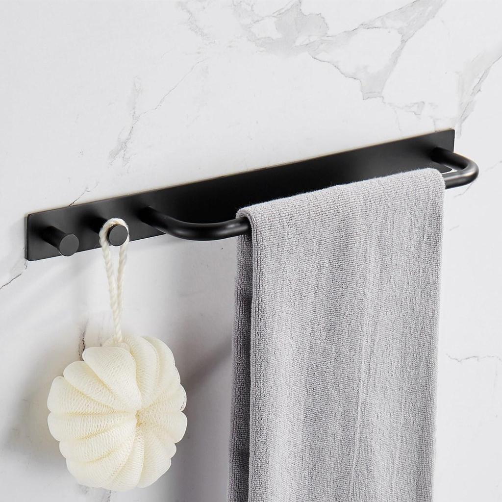 Promotion! Strong Viscosity Adhesive Towel Holder with Two Hooks Rustproof 304 Stainless Steel 3M01N