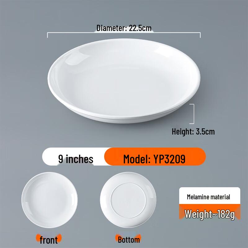 

A5 Melamine Round Dinner Plates - 5 Pack