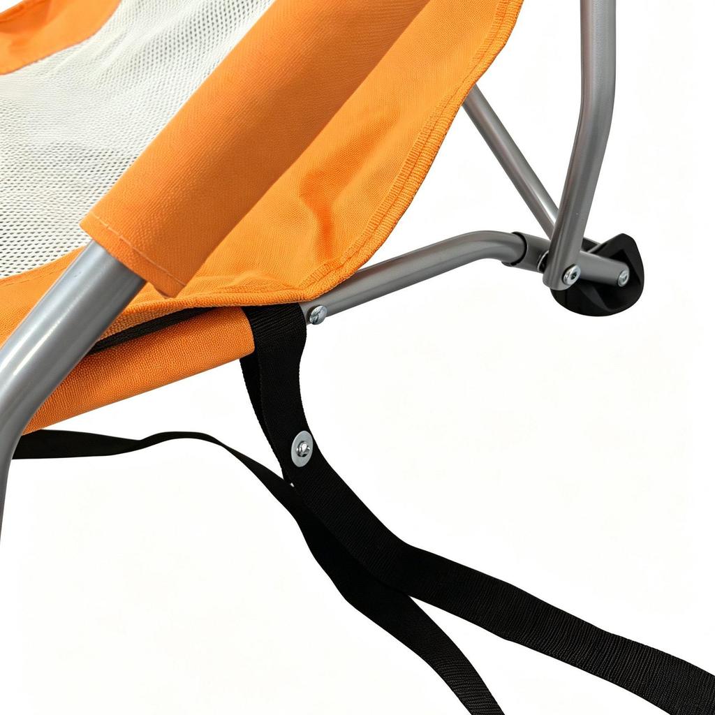 High-Back Folding Beach Chair: Portable Reclining Sling for Camping & BBQs