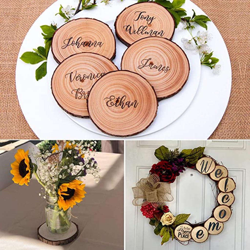 10 stuks Houten Schijven Schildersbord Onbewerkt Natuurlijk Grenen Ronde Schijven Cirkels Foto Fotografie DIY Knutsels Bruiloftsfeest Decor