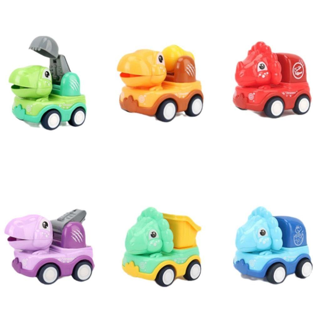 

6 шт. Волшебная игрушечная машинка с инерционным механизмом Монтессори, симпатичный автомобиль с фрикционным приводом, пластиковый обучающий набор игрушечных машинок в виде динозавра, подарок на день рождения