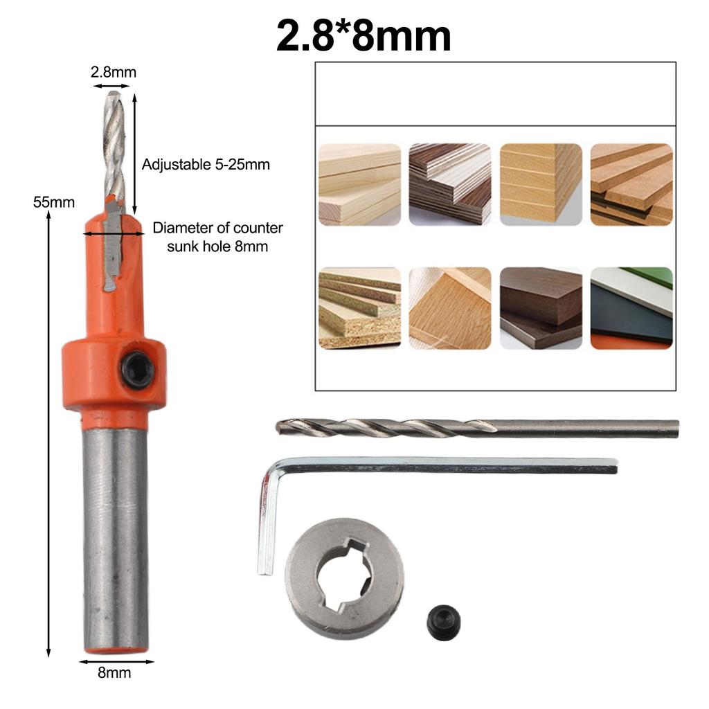 Countersink Drill Bit for Various Materials Including Plastics and MDF