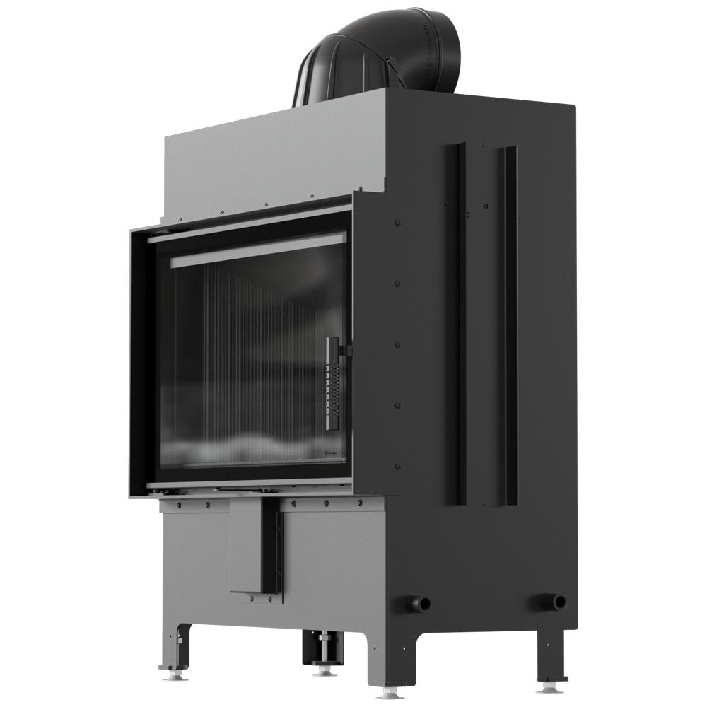 Steel fireplace KRATKI LUCY 14 kW Ø 200 black thermotec self closing door